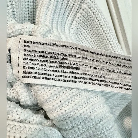 Abercrombie & Fitch White Cropped Knit Collard Sweater Womens Small Long Sleeves - Picture 5 of 10